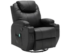 Vente-unique Fauteuil Kunstleer-Massagestoel Van Kunstleer Silvano - Zwart
