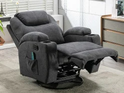 Vente-unique Massagefauteuil-Massagestoel Van Stof Silvano - Grijs