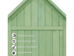 Vente-unique Tuinhuis-Massief Houten Tuinhuis Met Pvc Schuin Dak - 2 Planken 3 Klapdeuren - L118 X D54 X H173 Cm - Groen