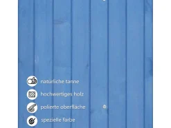 Vente-unique Tuinhuis-Massief Houten Tuinhuis Met Pvc Schuin Dak - 2 Planken 3 Klapdeuren - L124 X D46 X H174 Cm - Blauw