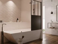 Shower & Design Badscherm-Mat Zwart Badscherm - 80 X 140 Cm - Urbanik