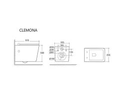 Vente-unique Hangend Toilet-Mat Zwarte Hang-Wc Van Keramiek Zonder Rand - Clemona