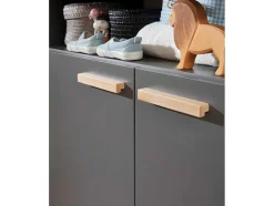 Vente-unique Babymeubel-Matsbaby Luiertafel 2 Deuren, 1 Open Vak Grijs.