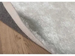Vente-unique Woonkamertapijt-Mattis Vloerkleed O200 Cm Polyester Wit.