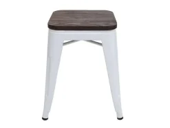 Vente-unique Kruk-Mcw-A73 Kruk (Set Van 4) Houten Zitting, Wit
