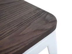 Vente-unique Kruk-Mcw-A73 Kruk (Set Van 6) Houten Zitting, Wit
