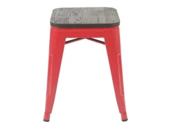 Vente-unique Kruk-Mcw-A73 Kruk (Set Van 2) Houten Zitting, Rood