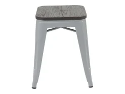 Vente-unique Kruk-Mcw-A73 Kruk (Set Van 4) Houten Zitting, Grijs