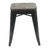 Vente-unique Kruk-Mcw-A73 Kruk (Set Van 4) Houten Zitting, Zwart