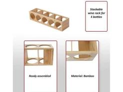 Vente-unique Tafelservies-Mcw-B89 Bamboe Wijnrek, 4 Stuks