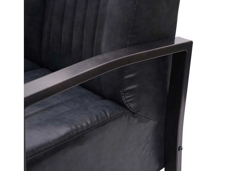 Vente-unique Fauteuil Met Holle Rugleuning-Mcw-H10 Fauteuil, Vintage Grijs