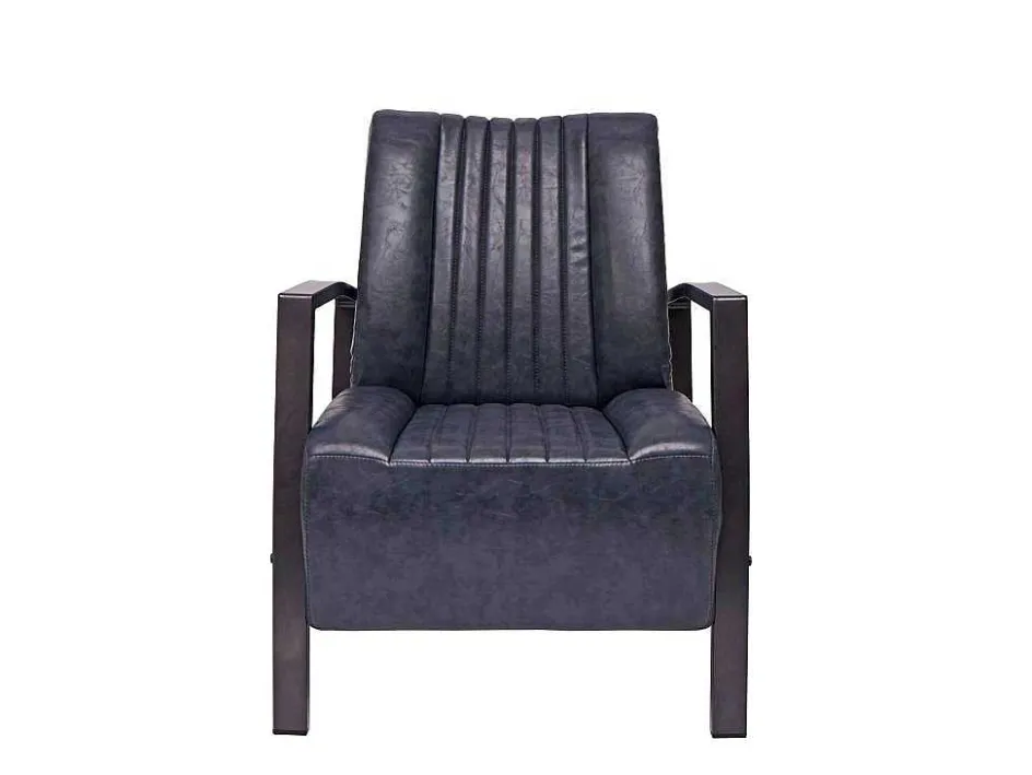 Vente-unique Fauteuil Met Holle Rugleuning-Mcw-H10 Fauteuil, Vintage Grijs