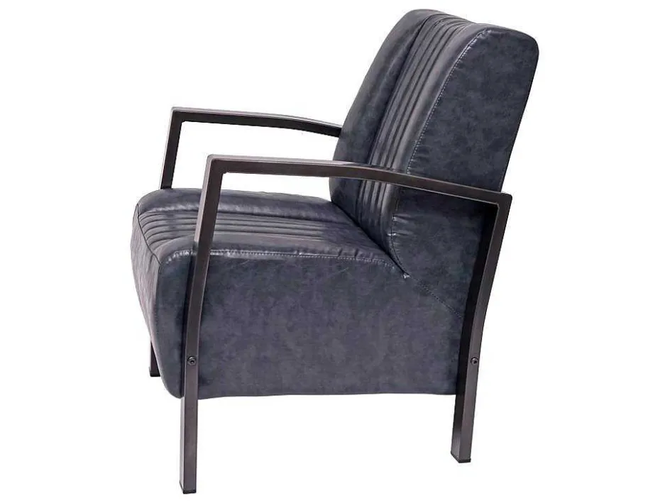 Vente-unique Fauteuil Met Holle Rugleuning-Mcw-H10 Fauteuil, Vintage Grijs