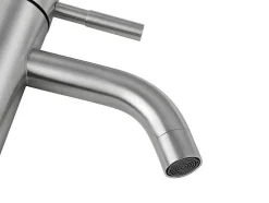 Shower & Design Kraan-Mechanische Mengkraan Met Ronde Vorm Van Roestvrij Staal - Geborsteld Nikkel - H29,6 Cm - Salavan