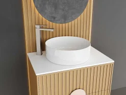 Shower & Design Kraan-Mechanische Mengkraan Met Vierkante Vorm Van Roestvrij Staal - Geborsteld Nikkel - H31 Cm - Canilas