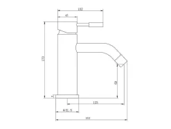 Shower & Design Kraan-Mechanische Mengkraan Met Ronde Vorm Van Geborsteld Roestvrij Staal - Mat Zwart - H17 Cm - Salavan