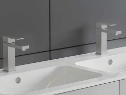 Shower & Design Kraan-Mechanische Mengkraan Met Vierkante Vorm Van Roestvrij Staal - Geborsteld Nikkel - H17,3 Cm - Canilas