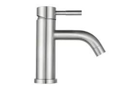 Shower & Design Kraan-Mechanische Mengkraan Met Ronde Vorm Van Roestvrij Staal - Geborsteld Nikkel - H17 Cm - Salavan