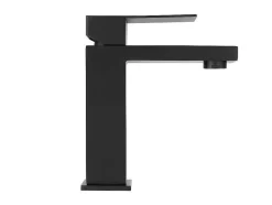 Shower & Design Kraan-Mechanische Mengkraan Met Vierkante Vorm Van Geborsteld Roestvrij Staal - Mat Zwart, H17,3 Cm - Canilas