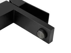 Shower & Design Kraan-Mechanische Mengkraan Met Vierkante Vorm Van Geborsteld Roestvrij Staal - Mat Zwart, H17,3 Cm - Canilas