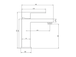 Shower & Design Kraan-Mechanische Mengkraan Met Vierkante Vorm Van Geborsteld Roestvrij Staal - Mat Zwart, H17,3 Cm - Canilas
