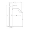 Shower & Design Kraan-Mechanische Mengkraan Met Ronde Vorm Van Geborsteld Roestvrij Staal - Mat Zwart - H29.6 Cm - Salavan
