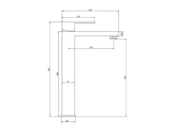 Shower & Design Kraan-Mechanische Mengkraan Met Vierkante Vorm Van Geborsteld Roestvrij Staal - Mat Zwart, H31 Cm - Canilas