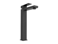 Shower & Design Kraan-Mechanische Mengkraan Met Vierkante Vorm Van Geborsteld Roestvrij Staal - Mat Zwart, H31 Cm - Canilas