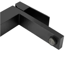 Shower & Design Kraan-Mechanische Mengkraan Met Vierkante Vorm Van Geborsteld Roestvrij Staal - Mat Zwart, H31 Cm - Canilas