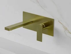 Shower & Design Kraan-Mechanische Mengkraan Voor Inbouw Vierkant - Goudkleurig Met Satijnglans - Vistula