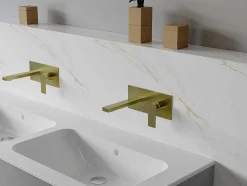 Shower & Design Kraan-Mechanische Mengkraan Voor Inbouw Vierkant - Goudkleurig Met Satijnglans - Vistula