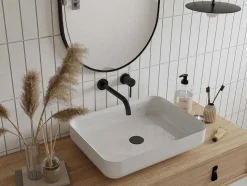 Shower & Design Kraan-Mechanische Mengkraan Voor Inbouw Met Afgerond Uiteinde - Matzwart - Lozoya