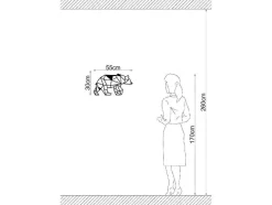 EPIKASA Aanbiedingen: Woonaccessoires-Metalen Decoratie Beer 4, Zwart, 55X1,5X30 Cm,