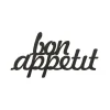 EPIKASA Decoratieve Wandplaat-Metalen Decoratie Bon Appetit, Zwart, 50X1,5X30 Cm,