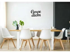 EPIKASA Decoratieve Wandplaat-Metalen Decoratie Carpediem, Zwart, 50X1,5X38 Cm,