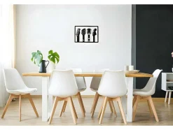 EPIKASA Decoratieve Wandplaat-Metalen Decoratie Gitaar 19, Zwart, 46X1,5X32 Cm,