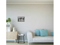 EPIKASA Decoratieve Wandplaat-Metalen Decoratie Gitaar 19, Zwart, 46X1,5X32 Cm,