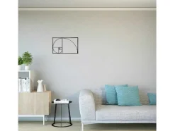 EPIKASA Decoratieve Wandplaat-Metalen Decoratie Gouden Sectieverhouding, Zwart, 53X1,5X35 Cm,