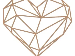 EPIKASA Decoratieve Wandplaat-Metalen Decoratie Hart 10, Koper, 47X1,5X40 Cm,