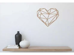 EPIKASA Decoratieve Wandplaat-Metalen Decoratie Hart 10, Koper, 47X1,5X40 Cm,