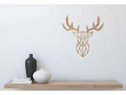 EPIKASA Decoratieve Wandplaat-Metalen Decoratie Herten 4, Koper, 51X1,5X51 Cm,