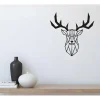 EPIKASA Decoratieve Wandplaat-Metalen Decoratie Herten 3, Zwart, 51X1,5X51 Cm,