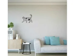 EPIKASA Decoratieve Wandplaat-Metalen Decoratie Katten 2, Zwart, 46X1,5X37 Cm,