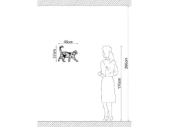 EPIKASA Decoratieve Wandplaat-Metalen Decoratie Katten 2, Zwart, 46X1,5X37 Cm,