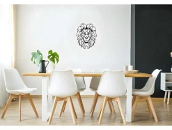 EPIKASA Decoratieve Wandplaat-Metalen Decoratie Leeuw 4, Zwart, 40X1,5X50 Cm,