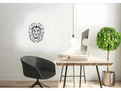 EPIKASA Decoratieve Wandplaat-Metalen Decoratie Leeuw 4, Zwart, 40X1,5X50 Cm,
