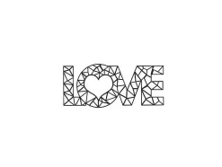 EPIKASA Decoratieve Wandplaat-Metalen Decoratie Love 8, Zwart, 50X1,5X20 Cm,