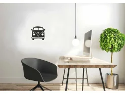 EPIKASA Decoratieve Wandplaat-Metalen Decoratie Minivan, Zwart, 32X1,5X36 Cm,