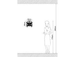 EPIKASA Decoratieve Wandplaat-Metalen Decoratie Minivan, Zwart, 32X1,5X36 Cm,