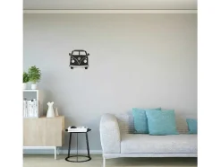 EPIKASA Decoratieve Wandplaat-Metalen Decoratie Minivan, Zwart, 32X1,5X36 Cm,
